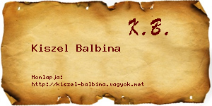 Kiszel Balbina névjegykártya